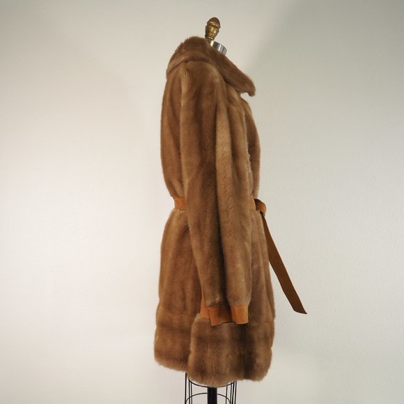 Lilli Ann Vintage 60s Faux Fur Leather Coat - Picture 3 of 8